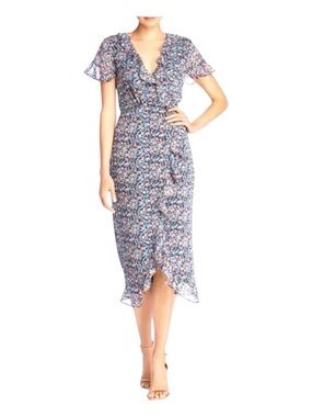 THE EAST ORDER (Nordstrom's) Cece Floral Print Midi Dress, Size M.